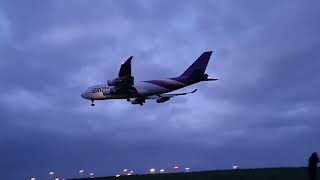 ROM Cargo Airlines 747400 BCF YRFSA arriving at Birmingham Airport BHX on 23032024 [upl. by Attenrev]