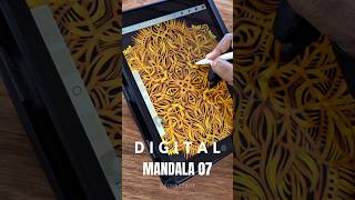 Creating a mesmerising golden Digital Mandala ✨️🖋 procreatemandala ipadart digitalmandalaart [upl. by Bidget]