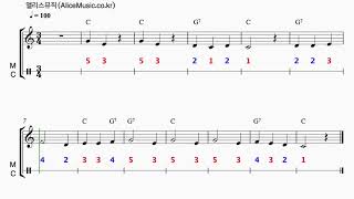 앨리스쌤칼림바영상악보 2 뻐꾸기100 [upl. by Conte]