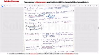 Class 06 Physicochemical Properties in Relation to Biological Action Part 02 Medicinal Chemistry [upl. by Plossl]