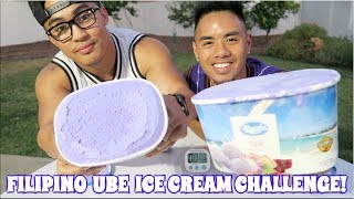 FILIPINO UBE ICE CREAM CHALLENGE FILIPINO DESSERT  MUKBANG [upl. by Ahsieyk212]