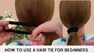 How to use a Hair Tie for beginners  Daddy Do Hair Style  Hair Tie Tips  Basic Ponytail [upl. by Oirramed]