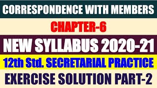 12th Secretarial Practice Chapter6 Solved Exercise Part2 [upl. by Leuqar835]