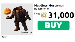 Buying Headless Horseman Roblox Halloween 32K Shopping spree [upl. by Lehpar]