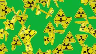 Danger Industrial Radiation Swirling Sign Animation on Green Screen Background  4K  FREE TO USE [upl. by Ecyned]