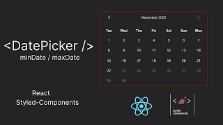 Date Picker From Scratch  React [upl. by Homer]