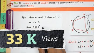 Theorem 911 Class 9 Circles  Sum of pair of opposite angles of quadrilateral is 180 its cyclic [upl. by Gothard]