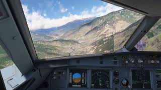 MSFS Fenix Airbus A319 Druk Air landing in Paro VQPR [upl. by Airahcaz]