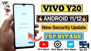 VIVO Y20 FRP Bypass 2024  Android 1112 New Security  EasyaShareYouTubeSetting Not Open  No PC [upl. by Andreas]