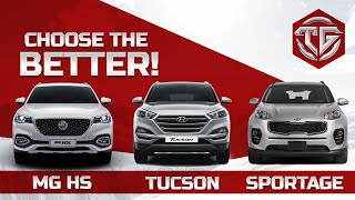 MG HS VS Tucson VS Sportage  The Garage Comparison  The Battle of SUVs [upl. by Flemming464]