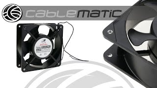 Ventilador de chasis de 220 VAC y 120x120x38 mm con cable distribuido por CABLEMATIC ® [upl. by Atterbury]