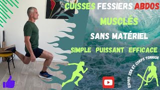 Cuisses fessiers abdos musclés sans matériel [upl. by Icyaj]