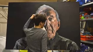 ALevel Fine Art Final Piece  Max Bowden  Timelapse Hyper Realism Acrylic Painting [upl. by Adorne593]