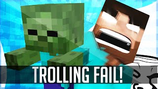 Baby Zombie Ruins Video Minecraft Herobrine Trolling Fail [upl. by Madel]