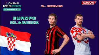 Z BOBAN facestats Europe Classics How to create in PES 2021 [upl. by Obmar]