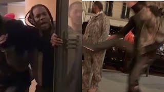 Offset DROP KICKS Man In SQUABBLE With FRENCH RAPPER Crew Overseas On Video “LET ME GO [upl. by Hsivat]