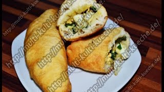 Piraschki  Piroschki mit Ei  Teigtaschen  Pirogge mit Ei [upl. by Lladnor247]