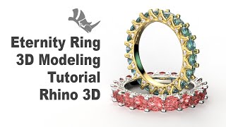 Eternity Ring Jewelry CAD Design Tutorial 3D Modeling with Rhino 3D 337 [upl. by Teddie]