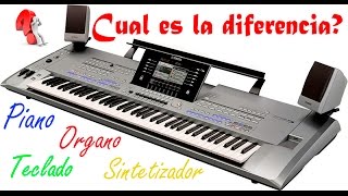 Cual es la diferencia entre Teclado piano organo y sintetizador [upl. by Zennie774]