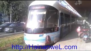 Metro tram in Sanya Hainan Island China opened on March 7 2018 the first train tram [upl. by Anesusa801]