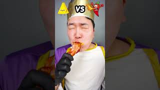 Spicy Sauce vs Cheese sauce Emoji food Challenge  Jameican Chicken Mukbang Funny Video shorts [upl. by Eeslek93]