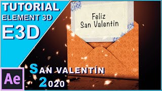 San Valentín animación TUTORIAL ELEMENT 3D  AFTER EFFECTS [upl. by Julia]