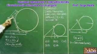 CIRCUNFERENCIA EXINSCRITA A UNA TRIANGULO DEMOSTRACION [upl. by Anuat]