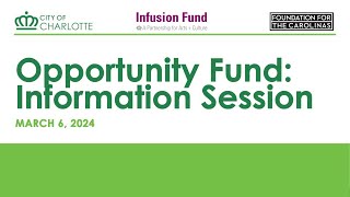 Opportunity Fund 2024  March 6 Info Session [upl. by Rossen265]