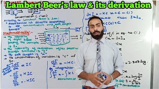 Beer law amp Lambert law UV visible spectroscopyPhotochemistry complete derivation with notes [upl. by Uzzia]