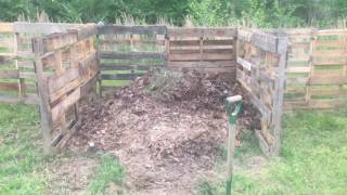 Pallet Project Compost Bin  3 Bin Compost Station [upl. by Karalee22]