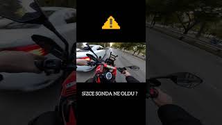 Ani fren yapan araba motorcycle motovlog crash skills motorbike [upl. by Lrem42]