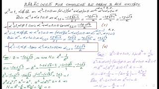 Radacinile pur complexe de ordin III ale unitatii [upl. by Rodenhouse]