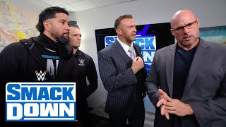 Nick Aldis throws Jey Uso and Adam Pearce out of SmackDown SmackDown highlights Oct 20 2023 [upl. by Meggs950]