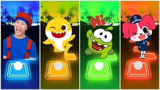 Baby Shark 🆚 D Billios 🆚 OmNom Cartoon 🆚 Sheriff Labrador  Cocomelon Tiles Hop EDM Rush [upl. by Gweneth673]