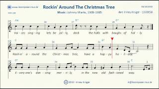 ROCKIN AROUND THE CHRISTMASSheet music Lyrics Chords Karaoke [upl. by Ryon568]