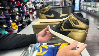 Nike Air Jordan Retro 1 Hi OG Black Metallic Gold 2024 at Street Gear Hempstead NY [upl. by Drofhsa]