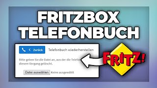 FritzBox Telefonbuch speichern und wiederherstellen  importieren  Tutorial [upl. by Nida]