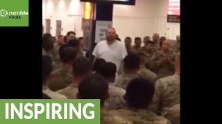 Philanthropist buys meal for 400 soldiers in airport [upl. by Wakeen]