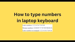 How to type numbers in laptop keyboard [upl. by Lenni228]