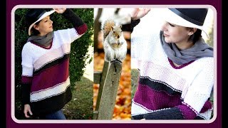 OVERSIZE PULLOVER STRICKEN einfach für Anfänger I ANLEITUNG I KNITTING [upl. by Atiuqehc106]