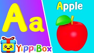 Phonics Song with TWO WORDS  A for Apple  ABC Alphabet Song with Sounds YippiBoxRhymes [upl. by Fradin]