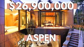 Inside a 26900000 Mountain Cabin in Aspen CO  Colorado Luxury Home Tour [upl. by Anillek887]