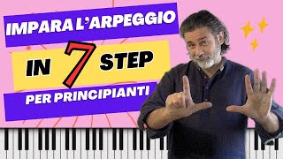 7 ESERCIZI PER ARPEGGIARE  Livello principiante Corso di pianoforte moderno per adulti [upl. by Oicnedurp]