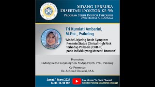 Sidang Terbuka Disertasi Doktor ke96 Tri Kurniati Ambarini MPsi Psikolog [upl. by Munn743]