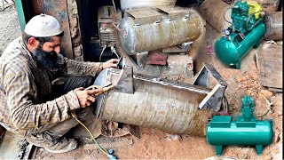 Air Compressor Complete Process  Raw Material to Finish Air Tank Machine [upl. by Ardnaik]