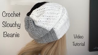 🧶Crochet Slouchy Beanie  VERY EASY amp Beginner Friendly A Great Beanie for Men Too [upl. by Coray500]