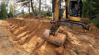 ReSloping a Failing Drainage Ditch with a CAT 304 Mini Excavator [upl. by Elston]