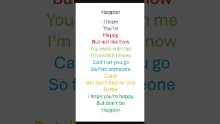 Happier English songs lyrics music [upl. by Nnitsuj]