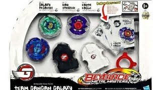 Hasbro Beyblade Metal Masters Beyblade Team Gangan Galaxy Set UnboxingReviewBattles [upl. by Farmelo]