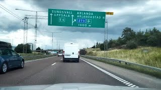 Stockholm Sweden Driving to Arlanda Airport via E4 North  European Route  Motorway [upl. by Odranoel239]